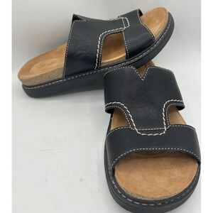 Clark's Artisan‎ Arwell Walk Black Weather Slip On Comfort Sandals Women's 8.5
